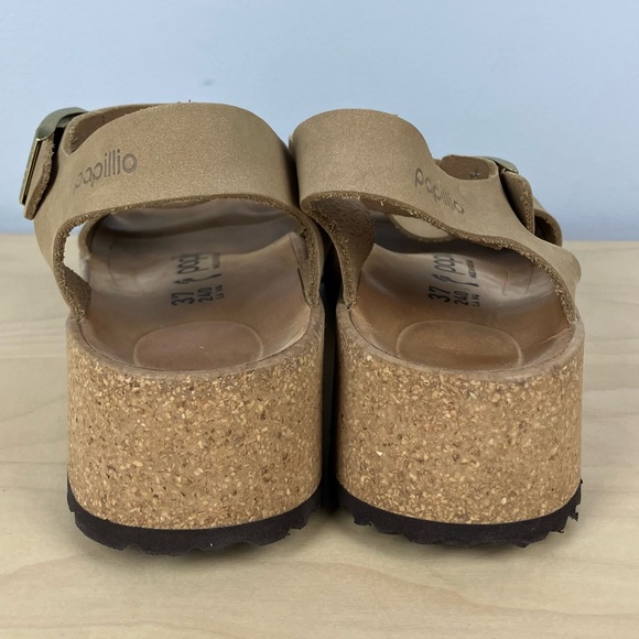 Birkenstock Papillio Women’s Size 37 / 6.0 Glenda Light Tan Leather Sandals - Picture 8 of 12